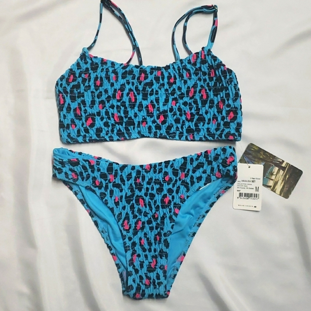 Mosmann Australia blue leopard print bikini
